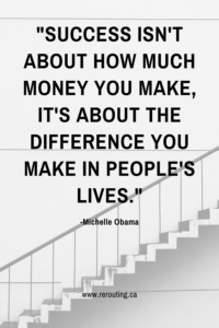 3 Secrets to Help You Discover Your Career Path and Find Your Life’s Purpose Blog Michelle Obama Quote Pinterest Graphic